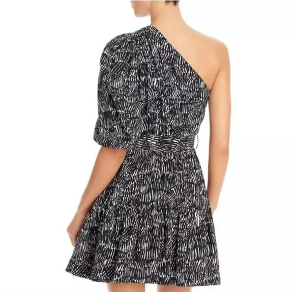 Johnathan Simkhai Adriana Abstract Print One Shoulder Dress Swim Cover-Up - Picture 9 of 11